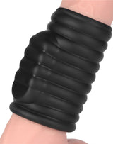 LoveToy - Wave Knights Ring - Vibrerende Penis Sleeve (Ø 3,7 cm) - Zwart