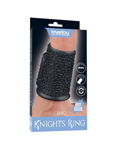 LoveToy - Drip Knights Ring - Vibrerende Penis Sleeve (Ø 3,7 cm) - Zwart