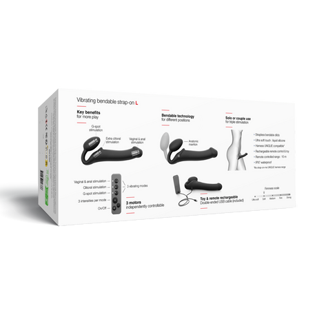 Strap-On-Me - Buigbare Strap-On Vibrator met Afstandsbediening Maat