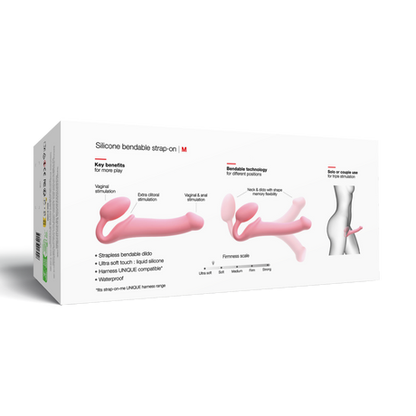 Strap-On-Me - Semi-Realistische Buigbare Strap-On Dildo Maat M - Roze