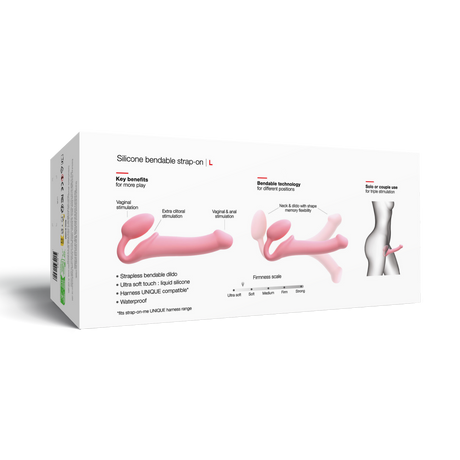 Strap-On-Me - Semi-Realistische Buigbare Strap-On Dildo Maat L - Roze