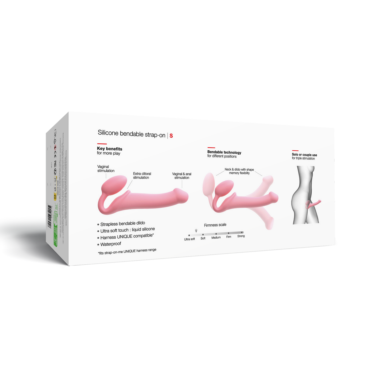 Strap-On-Me - Semi-Realistische Buigbare Strap-On Dildo Maat S - Roze