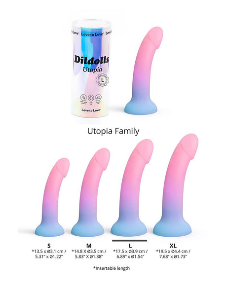 Love to Love - Utopia - Dildolls - Maat L - Roze/Violet/Blauw