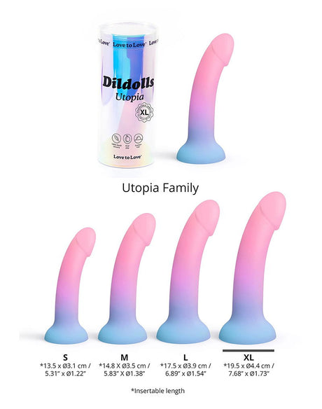 Love to Love - Utopia - Dildolls - Maat XL - Roze/Violet/Blauw