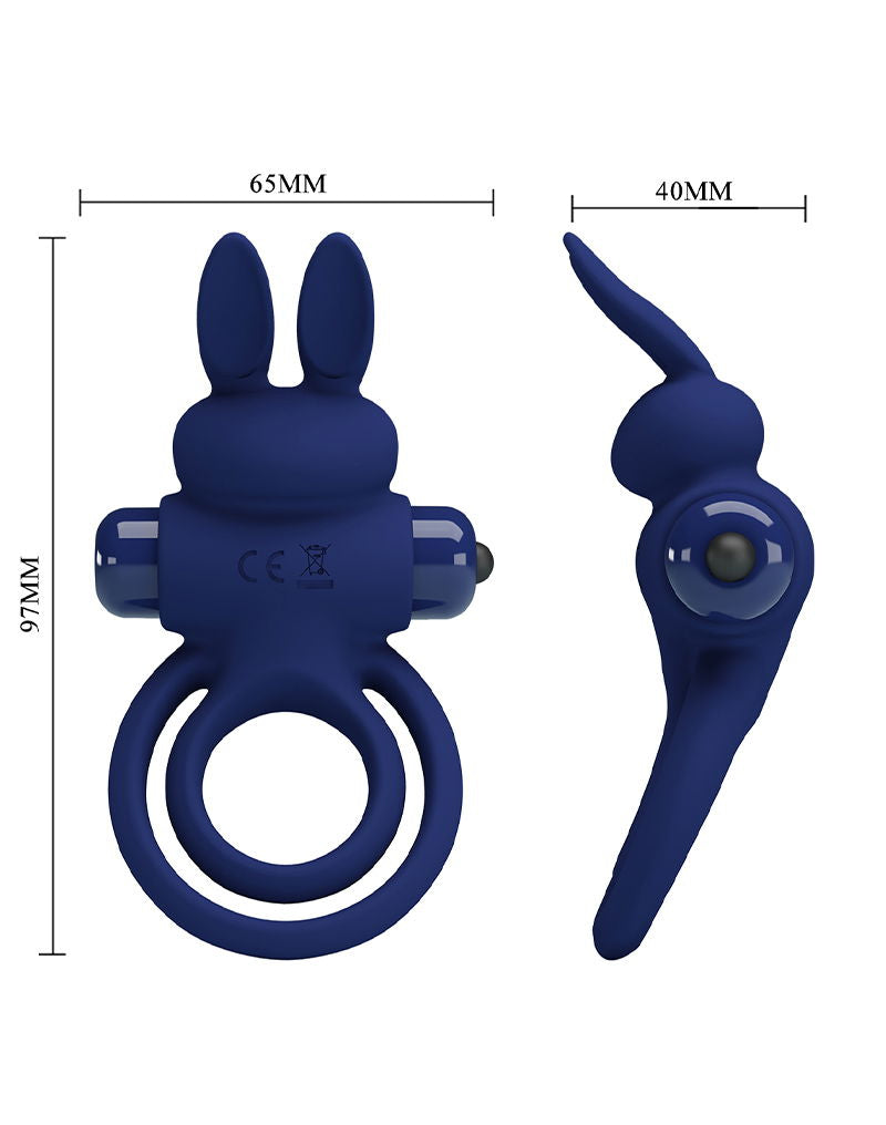 Pretty Love - Darey - Rabbit Cock Ring - Donkerblauw