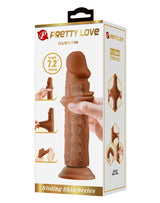 Pretty Love - Quentin - Sliding Skin Realistic Dildo 18,4cm - Bruin