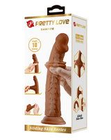 Pretty Love - Sharife - Sliding Skin Realistische Dildo 25,4cm - Bruin