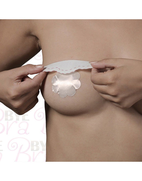 Bye Bra - Breast Lift & Zijden Tepelbedekkers D-F - Nude (3 paar)