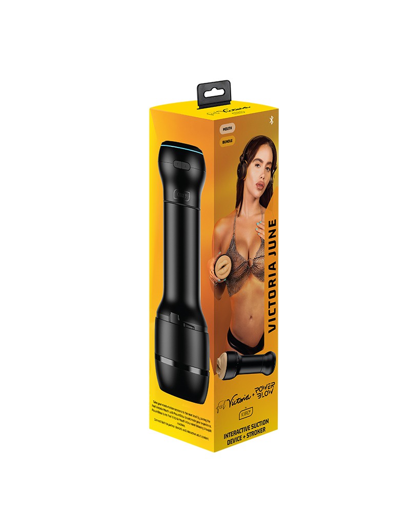 Kiiroo - Combo Set van Interactieve Zuig Masturbator PowerBlow en FeelStar Victoria June Mond Stroker - Zwart