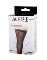 Amorable by Rimba - Kousen met Naad - One Size - Zwart