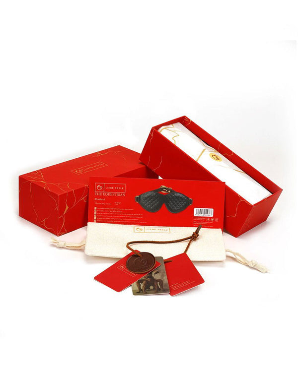 Liebe Seele - Leren Blinddoek - Zwart, Bruin & Goud