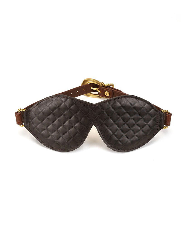 Liebe Seele - Leren Blinddoek - Zwart, Bruin & Goud