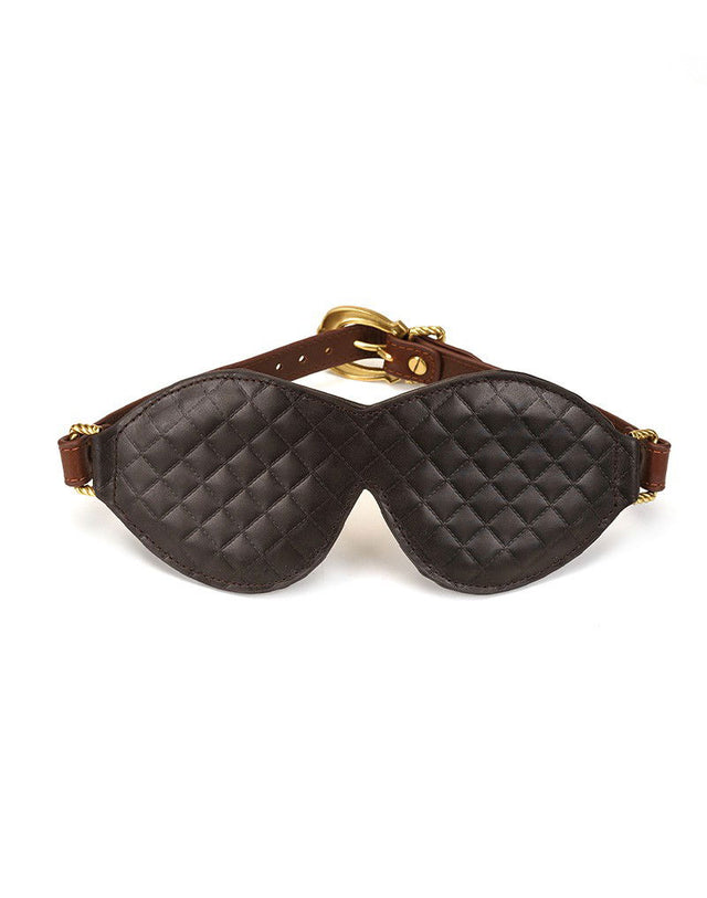 Liebe Seele - Leren Blinddoek - Zwart, Bruin & Goud