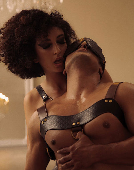 Liebe Seele - Leren Borstharnas - Zwart, Bruin & Goud