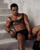 Liebe Seele - Leren Borstharnas - Zwart, Bruin & Goud