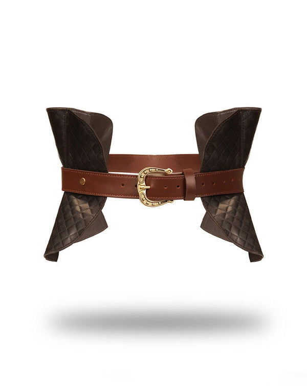 Liebe Seele - Leren Korset - Zwart, Bruin & Goud