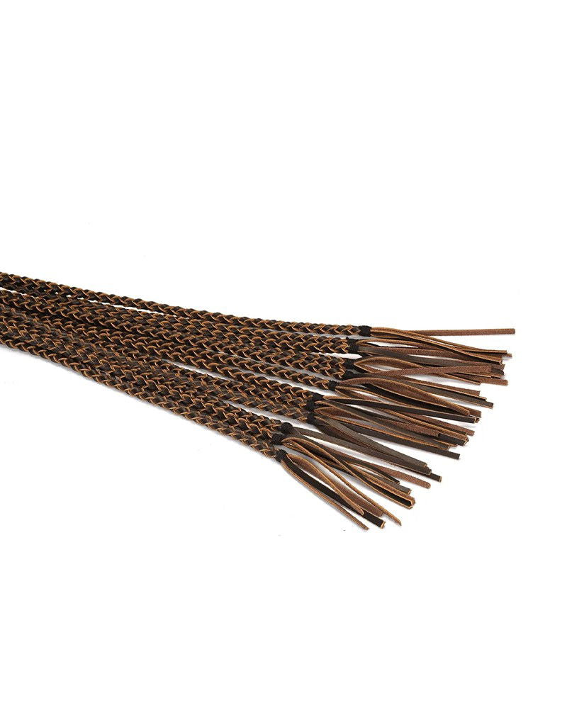 Liebe Seele - Leren Zweep met Strengen - Zwart & Bruin