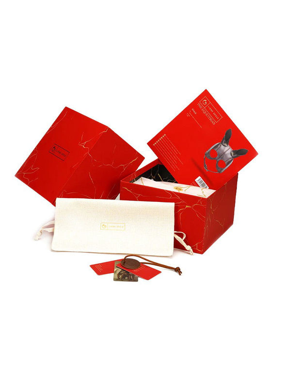 Liebe Seele - Leren Masker met Oren - Zwart, Bruin & Goud