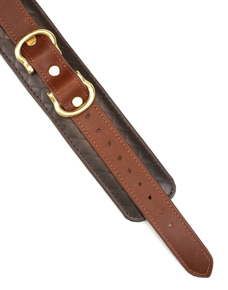 Liebe Seele - Leren Dijbeenboeien - Zwart, Bruin & Goud