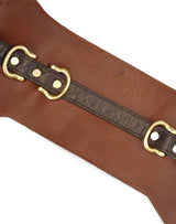 Liebe Seele - Leren Taille Riem met Bretels - Zwart, Bruin & Goud