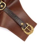 Liebe Seele - Leren Taille Riem met Bretels - Zwart, Bruin & Goud