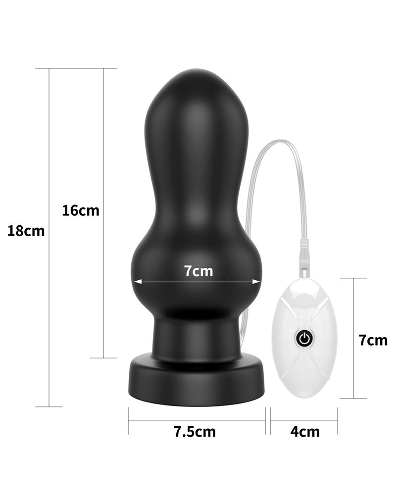 LoveToy - King Size Vibrating Anal Rammer 18 cm - Zwart