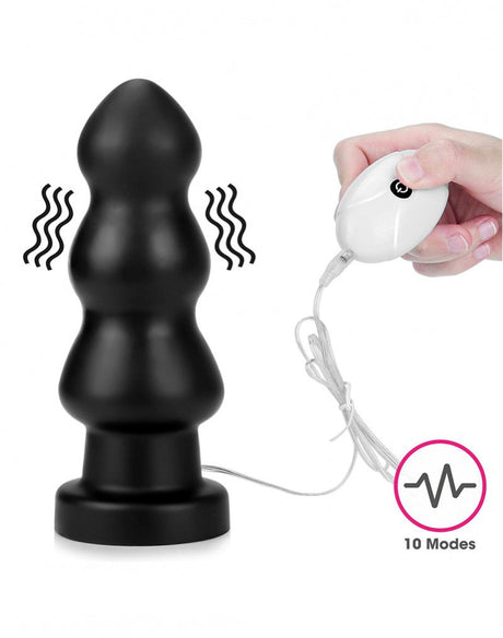 LoveToy - King Size Vibrating Anal Rigger 20 cm - Zwart