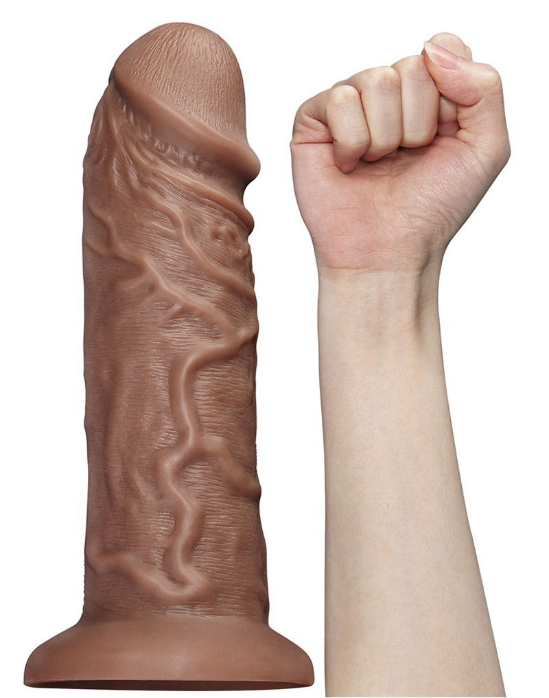 LoveToy - Realistic Chubby Dildo 27 cm - Bruin