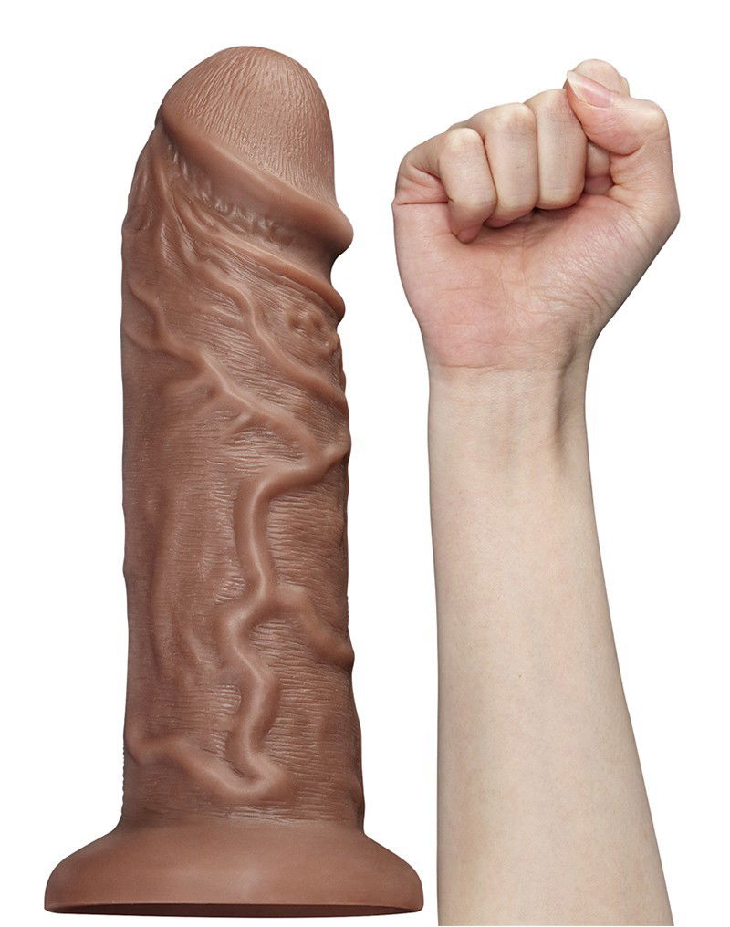 LoveToy - Realistic Chubby Vibrerende Dildo 27 cm - Bruin