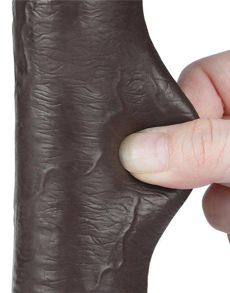 LoveToy - Sliding Skin Dildo 22.8 cm - Zwart