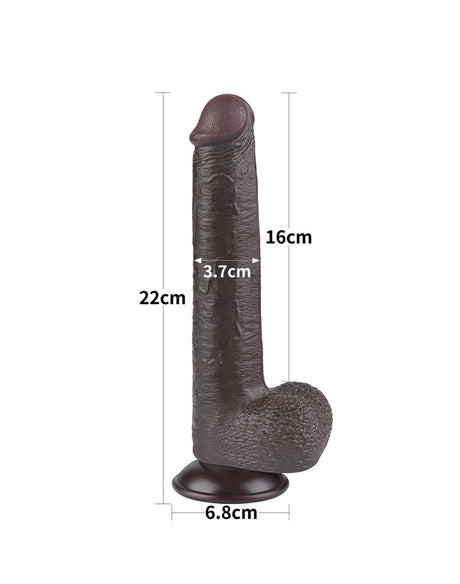 LoveToy - Sliding Skin Dildo 22.8 cm - Zwart