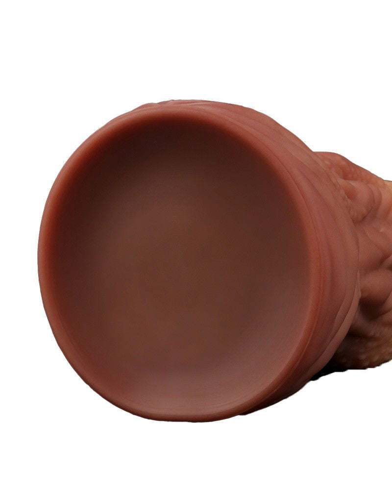 LoveToy - Dildo met Tong 25.4 cm - Nude/Bruin