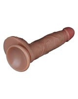 LoveToy - Dubbellaagse siliconen dildo 18,5 cm (Ø 3,7 cm) - Bruin