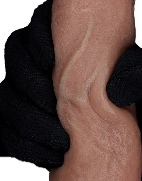 LoveToy - Dubbellaagse siliconen dildo 18,5 cm (Ø 3,7 cm) - Bruin