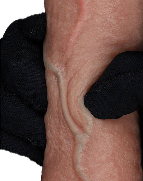 LoveToy - Dubbellaagse siliconen dildo 19,5 cm (Ø 3,7 cm) - Bruin