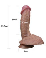 LoveToy - Dual Layered Siliconen Dildo 19.5 cm (Ø 4.5 cm) - Bruin
