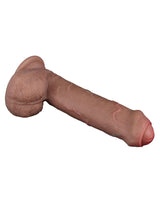 LoveToy - Dubbellaagse siliconen dildo 20,5 cm (Ø 4 cm) - Bruin