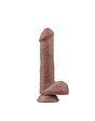 LoveToy - Dubbellaagse siliconen dildo 20,5 cm (Ø 4 cm) - Bruin