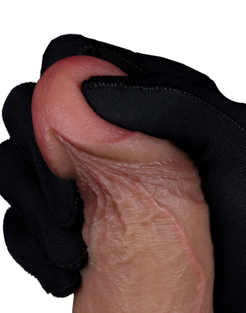 LoveToy - Dubbellaagse siliconen dildo 21,5 cm (Ø 4,2 cm) - Bruin