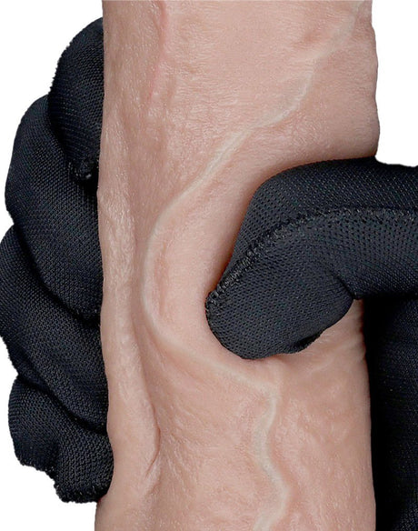 LoveToy - Dubbellaagse siliconen dildo 21,5 cm (Ø 4,2 cm) - Bruin