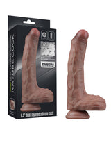 LoveToy - Dubbellaagse siliconen dildo 22 cm (Ø 4,2 cm) - Bruin