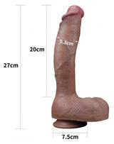 LoveToy - Dual Layered Siliconen Dildo 27 cm (Ø 5.3 cm) - Bruin