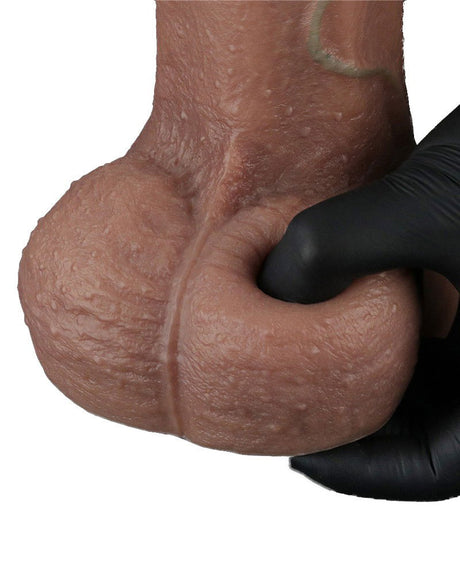 LoveToy - Dubbellaagse siliconen dildo XXL 28 cm (Ø7.4 cm) - Bruin