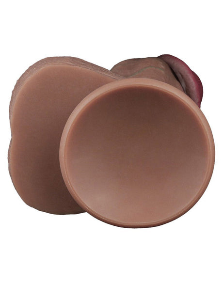 LoveToy - Dubbellaagse siliconen dildo XXL 28 cm (Ø7.4 cm) - Bruin