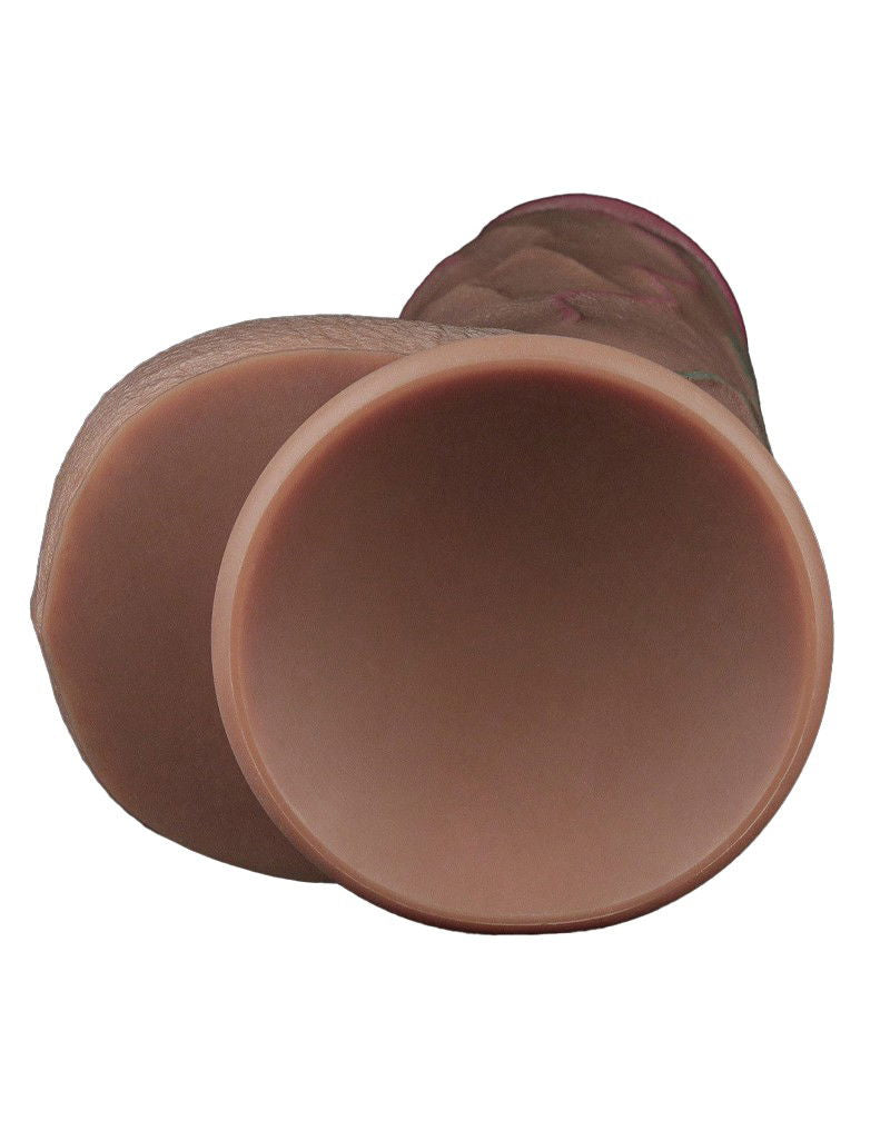 LoveToy - Dubbellaagse siliconen dildo XXL 31 cm (Ø7.6 cm) - Bruin