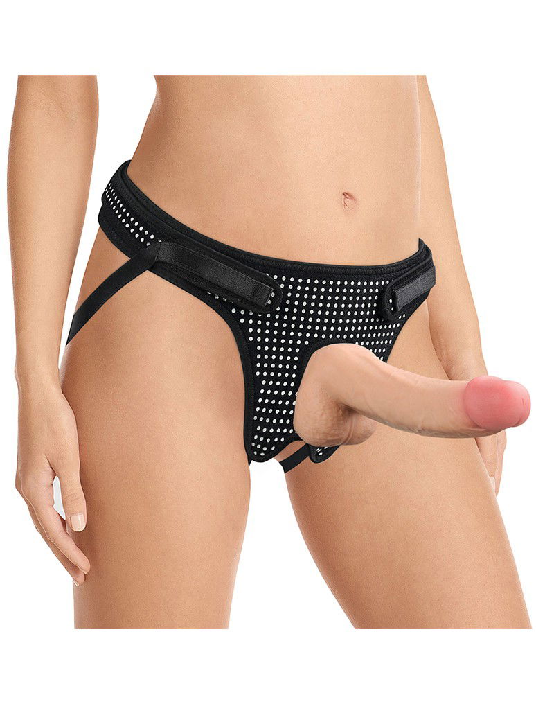 LoveToy - Easy Strap-on Harnas (zonder dildo) - Zwart & Wit