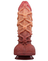 LoveToy - Extreme Dildo met Touw Motief 26.5 cm - Bruin & Nude