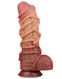 LoveToy - Extreme Dildo met Touw Motief 26.5 cm - Bruin & Nude