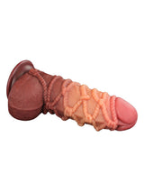 LoveToy - Extreme Dildo met Touw Motief 24 cm - Bruin & Nude