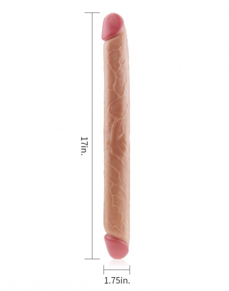LoveToy - King Size Slim Ultra Double Dildo 45 cm - Nude